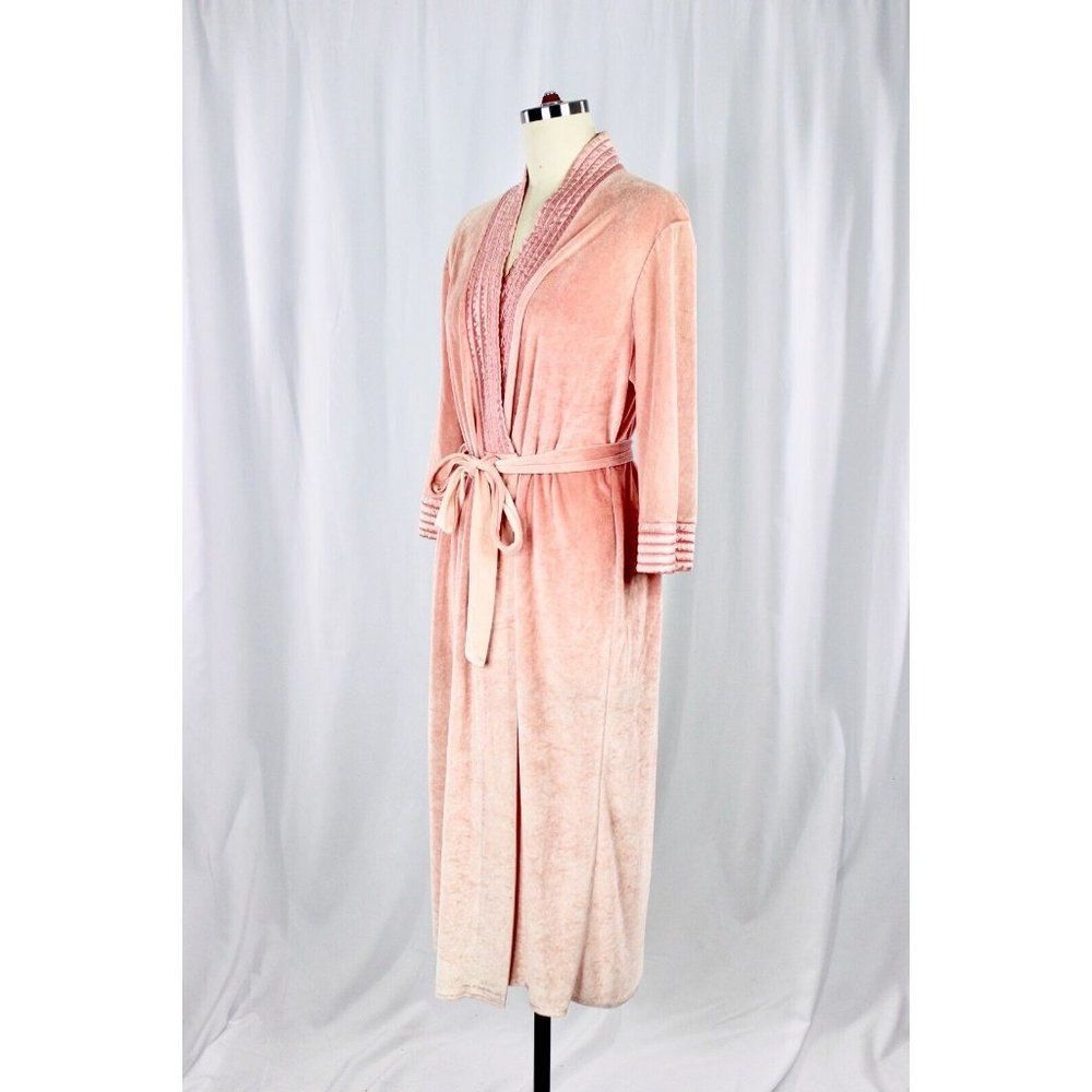 Vintage 1960's Pink Velvet Quilted Satin Robe Dressing Gown - Picture 7 of 13